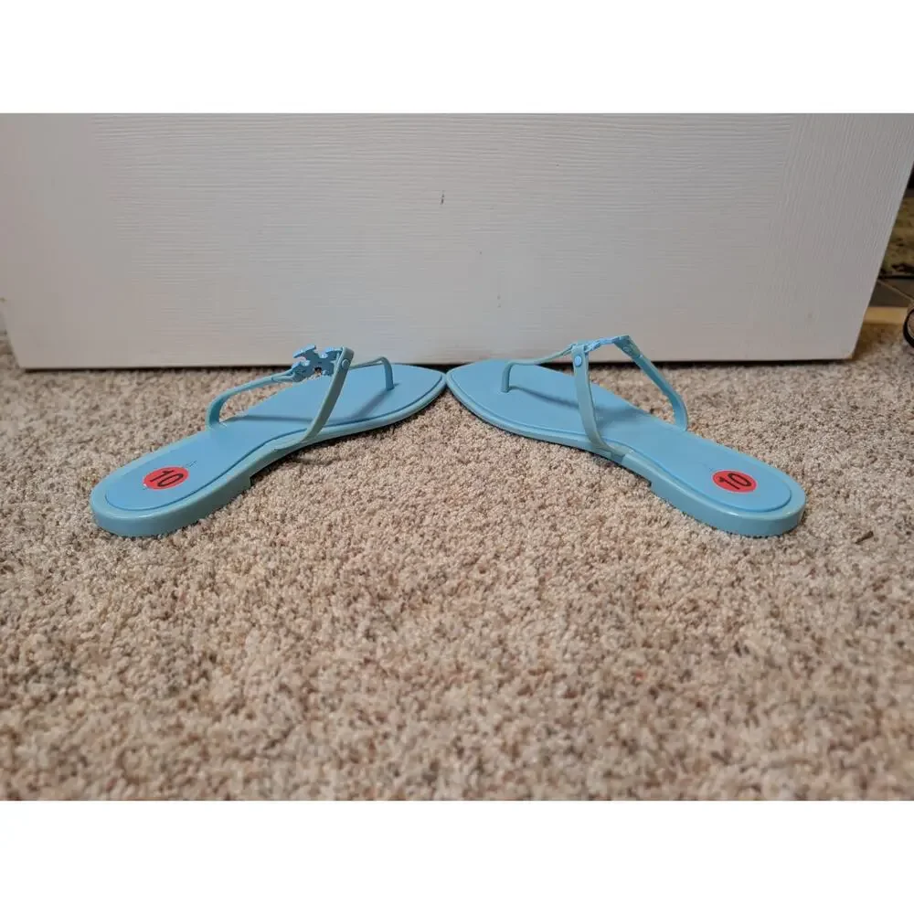 TORY BURCH Roxanne Jelly Sandals, size 10 M; strappy, flip flops, designer; Blue